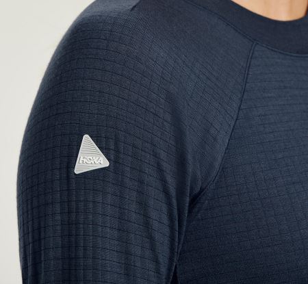 Hoka One One Merino Blend Long Sleeve Dama - Top Outerspace | RO-MkhMzzU